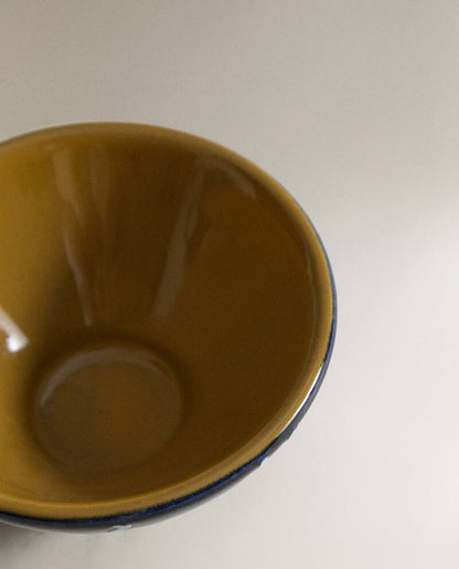 Striped Ceramic Snack Bowl
