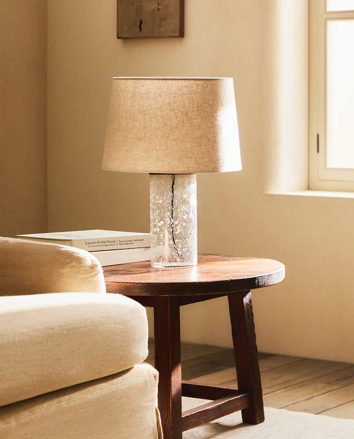 Table lamp glass base