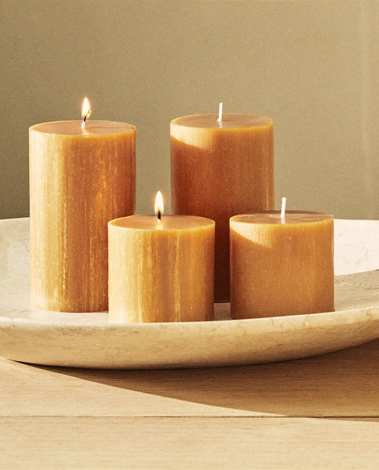 Orange Cylindrical Candle