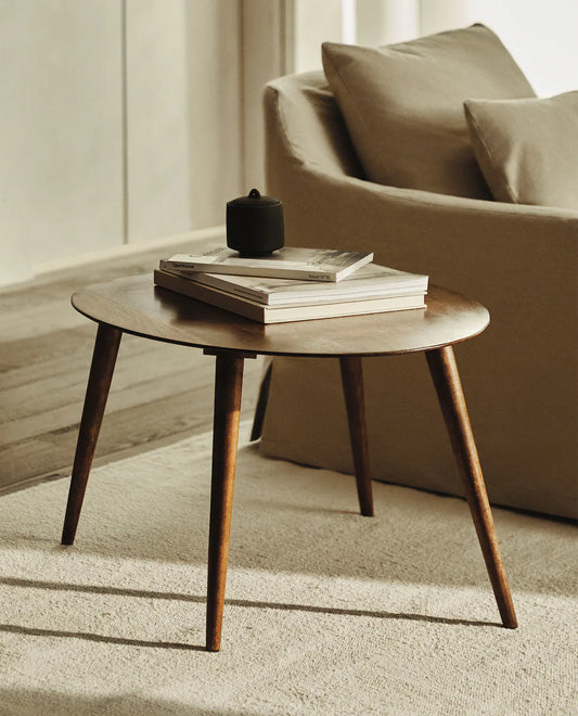 Beveled Wooden Small Table
